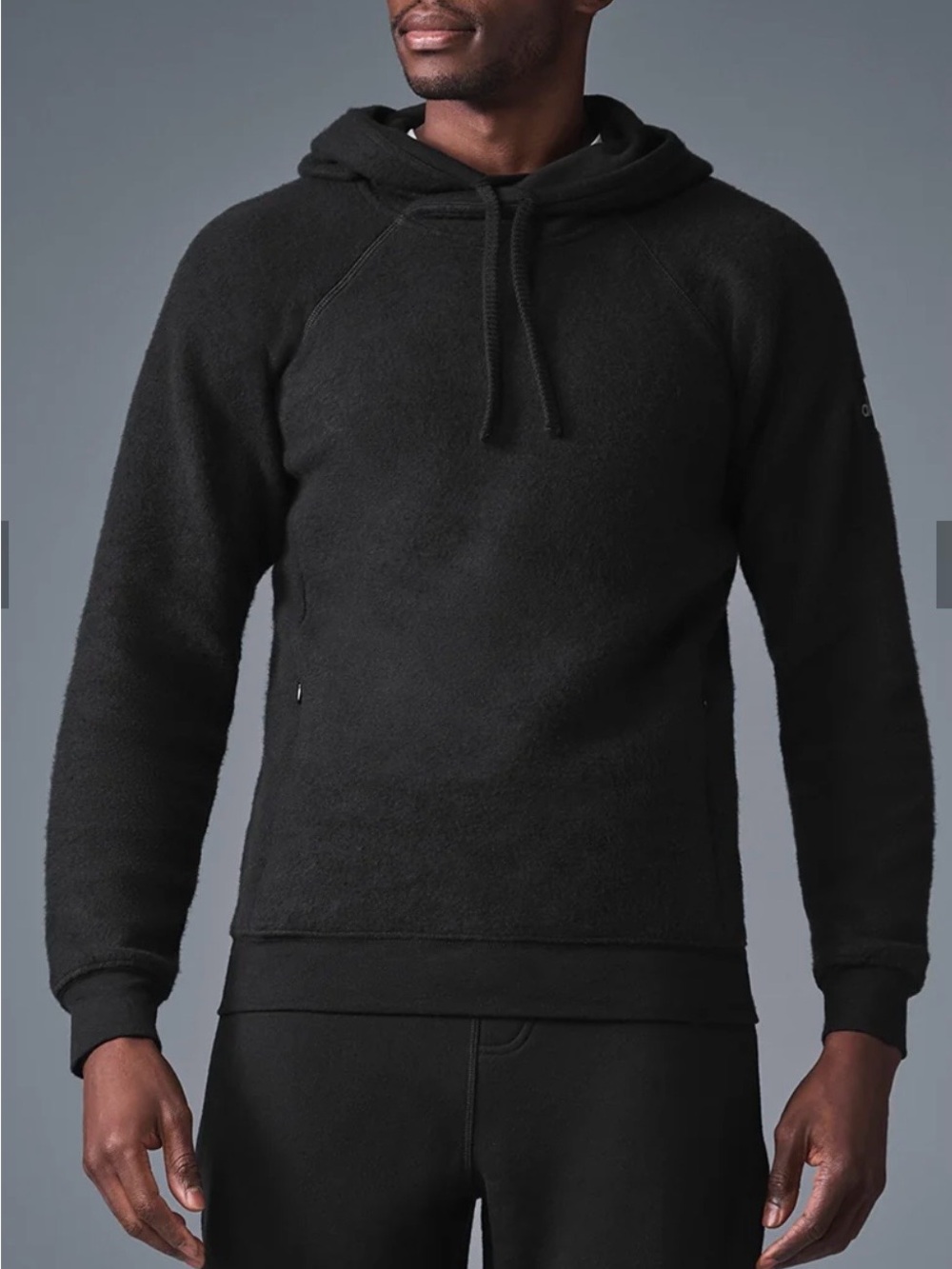 Men’s - ALO Triumph Hoodie Black Fleece Pullover
